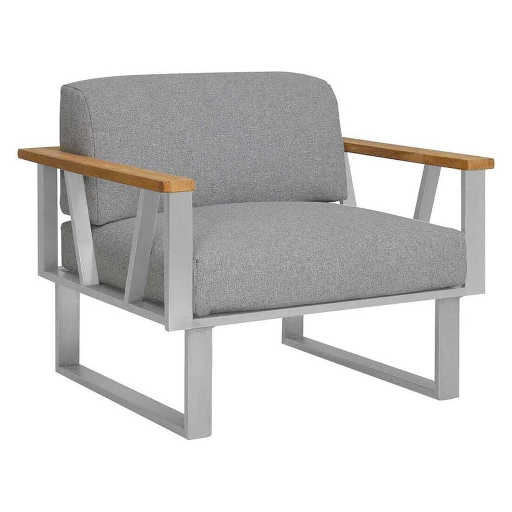 Hjørnesofa ute Belvedere 239x239 cm rustfritt stål/teak - Zebra