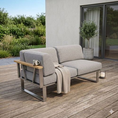 Endemodul Belvedere rustfritt stål/olefin 156x82 cm - Zebra forfra
