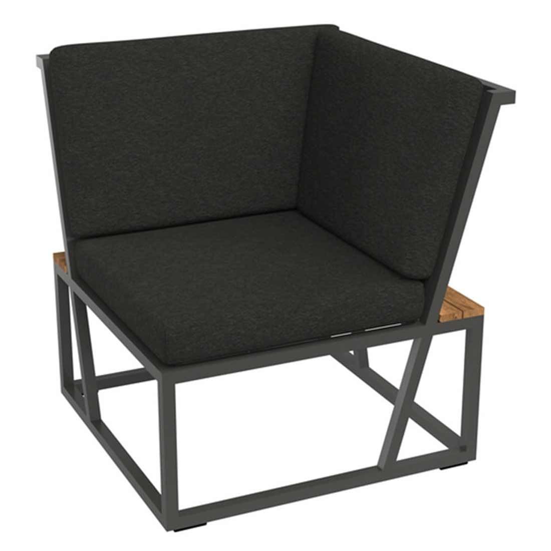 Montert Endemodul Havanna aluminium 73x73 cm antrasitt i hage