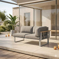 endemodul lounge belvedere rustfritt stål 156x82,5 cm forfra