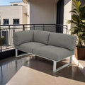 Endemodul lounge Belvedere rustfritt stål 156x82,5 cm - Zebra forfra