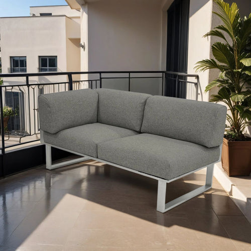 Endemodul lounge Belvedere rustfritt stål 156x82,5 cm - Zebra forfra