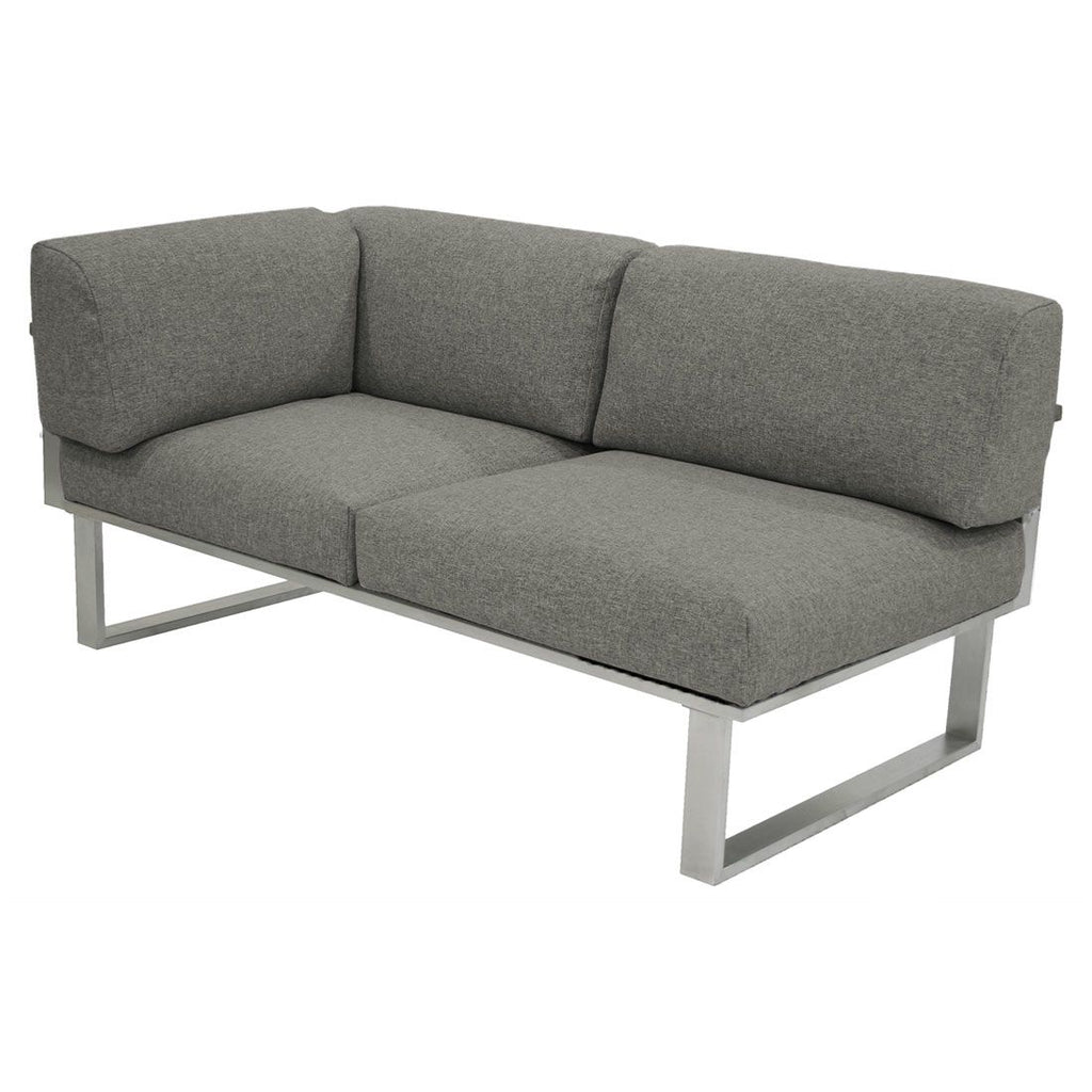 Detalj av Endemodul lounge Belvedere rustfritt stål 156x82,5 cm - Zebra stoff og ramme