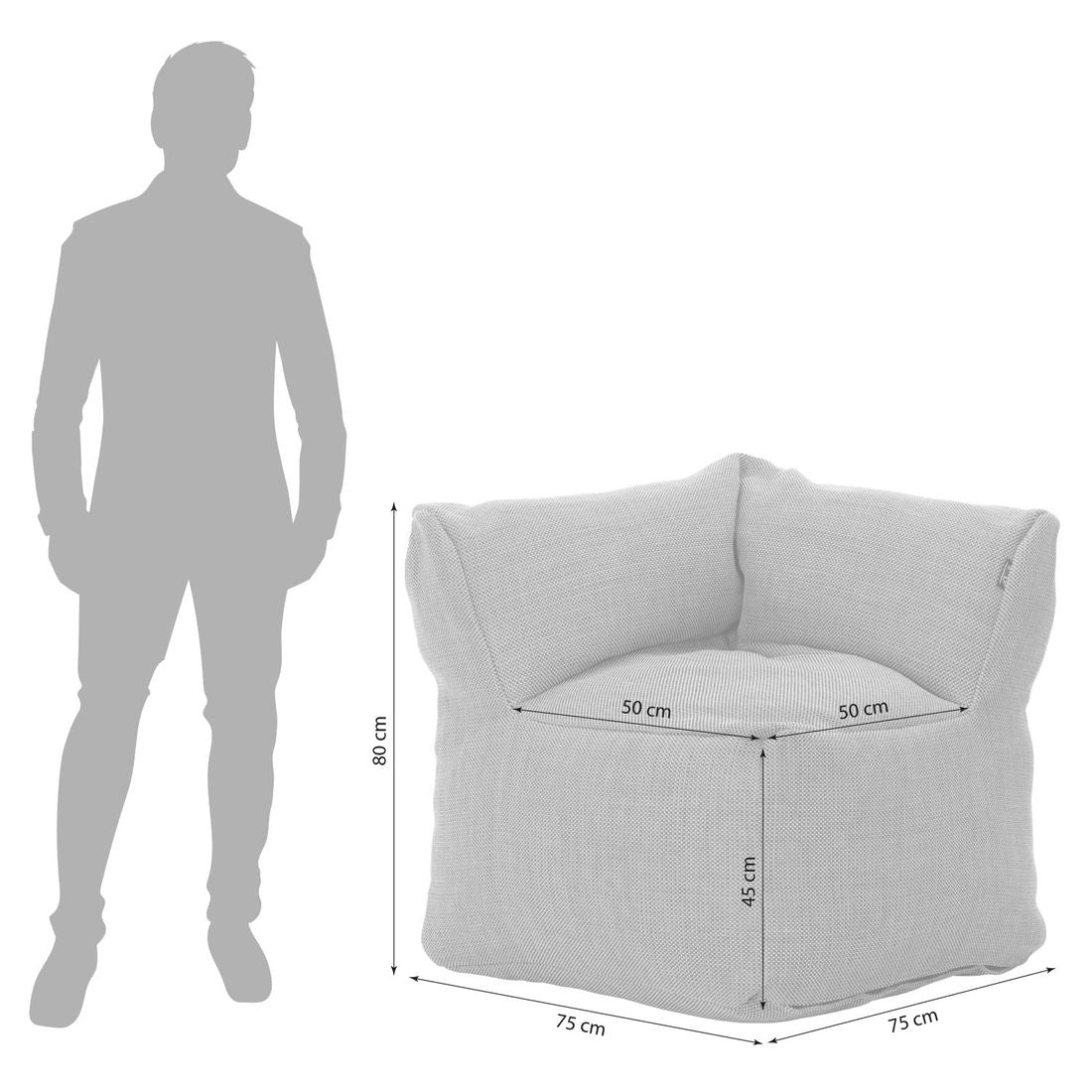 Detalj av Endemodul lounge Dotty polypropylen 75x75 cm - ROOLF Living