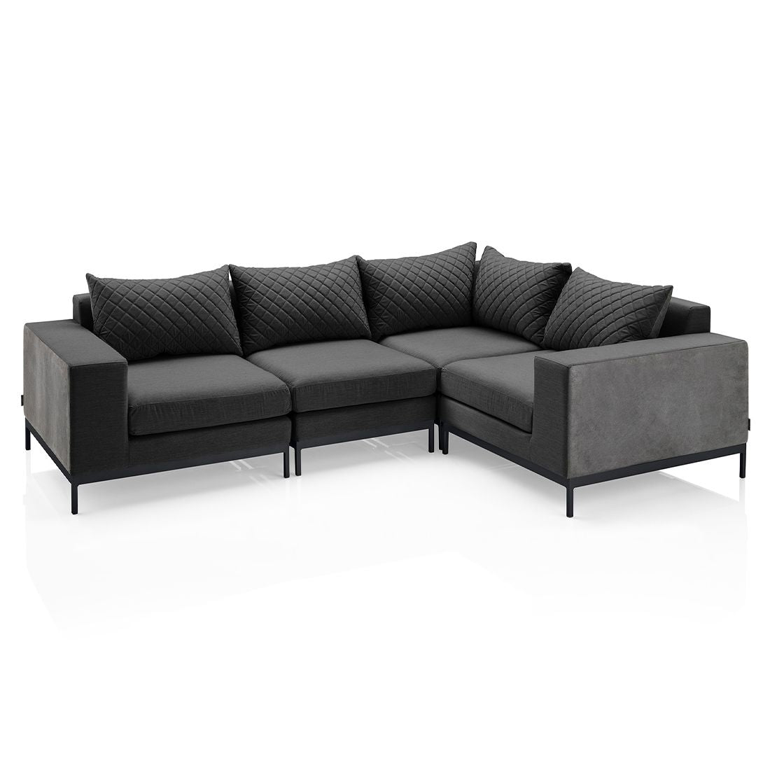 Endemodul lounge Ego Modular aluminium/Sunbrella 96x92 cm i antrasitt farge