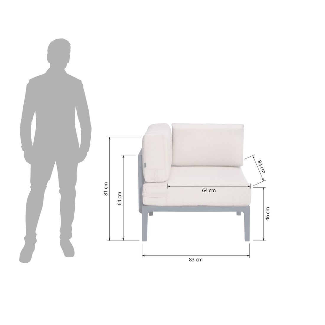 Endemodul lounge Engels Module 5 montert i hage