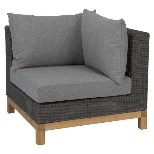 Endemodul lounge Fontana teak/polyrotting 87x87 cm forfra