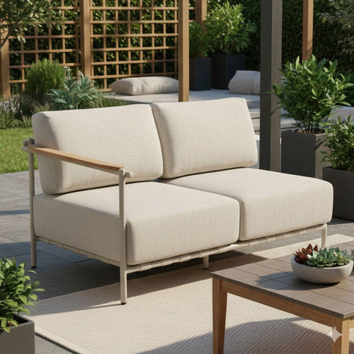 Endemodul lounge Francis aluminium/utestoff 136x81 cm forfra