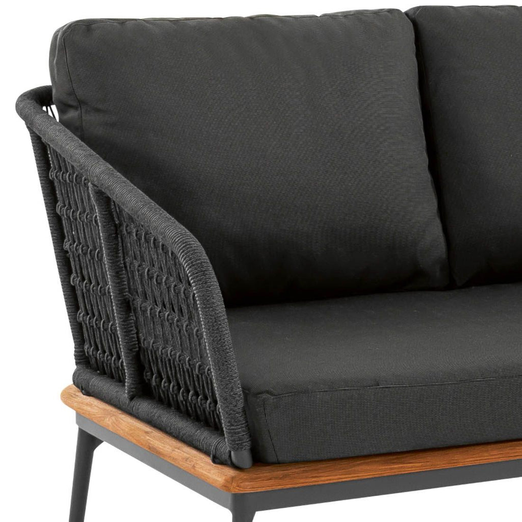 Endemodul lounge Freeport aluminium teak tau detalj