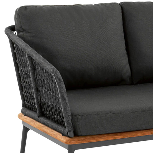Endemodul lounge Freeport aluminium teak tau detalj