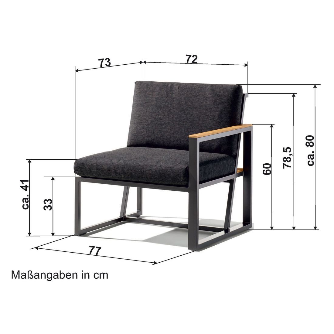 Detalj av stoff på Endemodul lounge Havanna aluminium 77x73 cm - Sieger