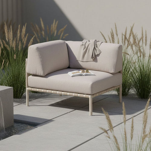 Endemodul lounge Horizon aluminium/olefin 87x87 cm forfra