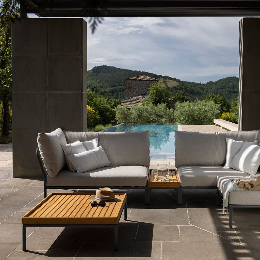 Endemodul lounge Level 2 aluminium/Sunbrella 139x93 cm - Houe sittekomfort