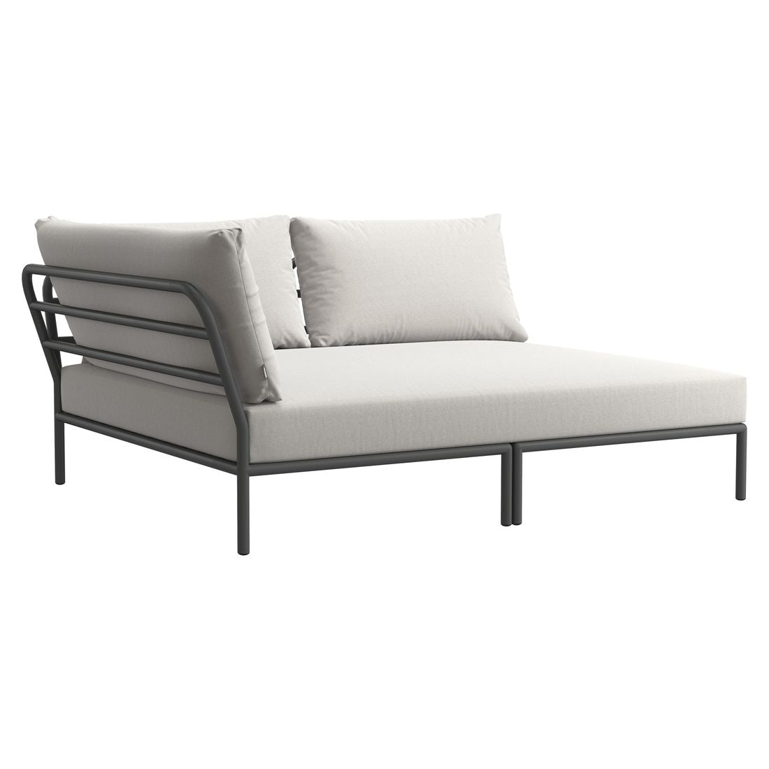 Nærbilde av stoff og ramme på Endemodul lounge Level 2 Cozy aluminium/Sunbrella