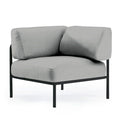 endemodul lounge Miami stål/textilen 80x83 cm forfra