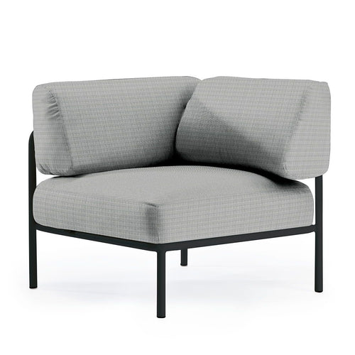 endemodul lounge Miami stål/textilen 80x83 cm forfra