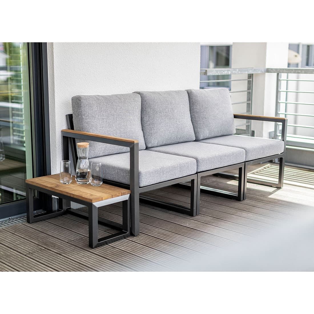 Nærbilde av aluminiumramme på Endemodul lounge Ocean Skid City Line aluminium 63x73 cm