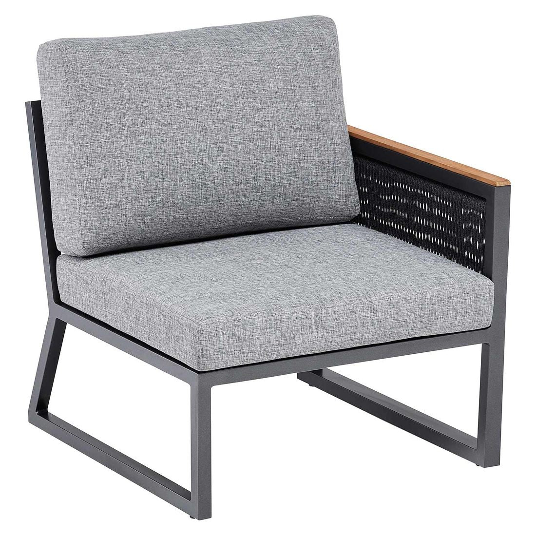Detaljbilde av Endemodul lounge Ocean Skid høyre aluminium tau stoff