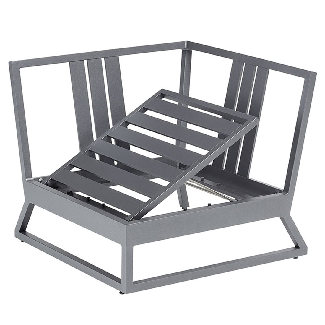 Endemodul lounge Ocean Skid Platform aluminium 83x83 cm - Kettler med puter