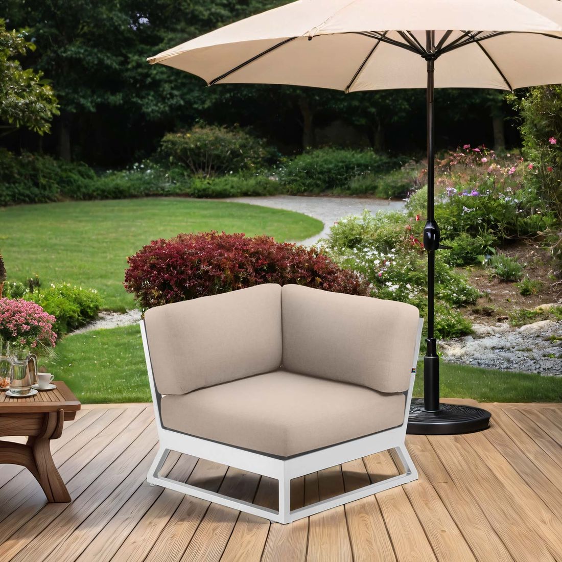 Endemodul lounge Ocean Skid Platform aluminium/Sunbrella 83x83 cm bakside