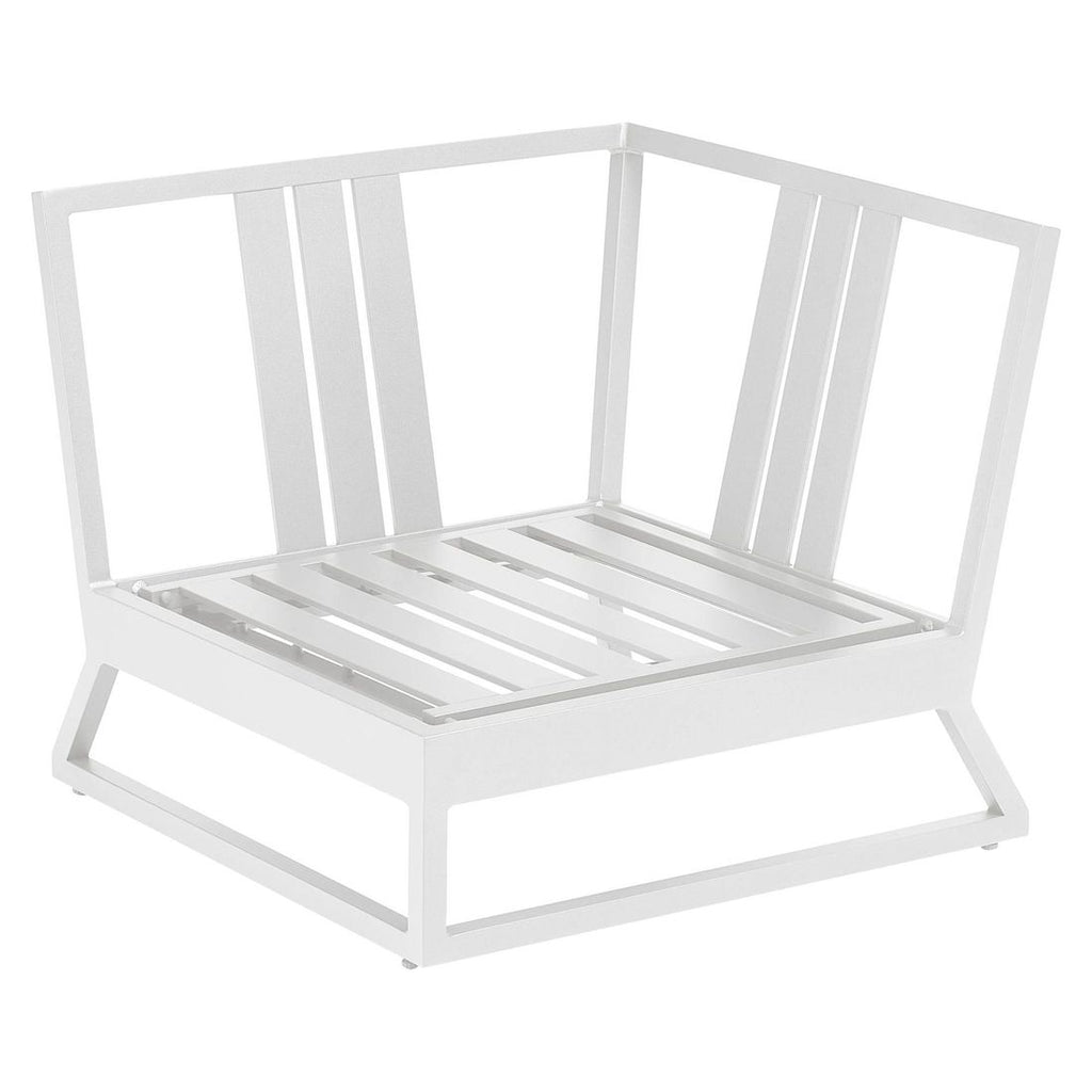 Montert Endemodul lounge Ocean Skid Platform aluminium/Sunbrella 83x83 cm på terrasse