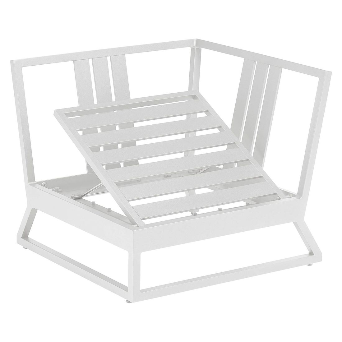 Nærbilde av justerbar ryggstøtte på Endemodul lounge Ocean Skid Platform aluminium/Sunbrella 83x83 cm