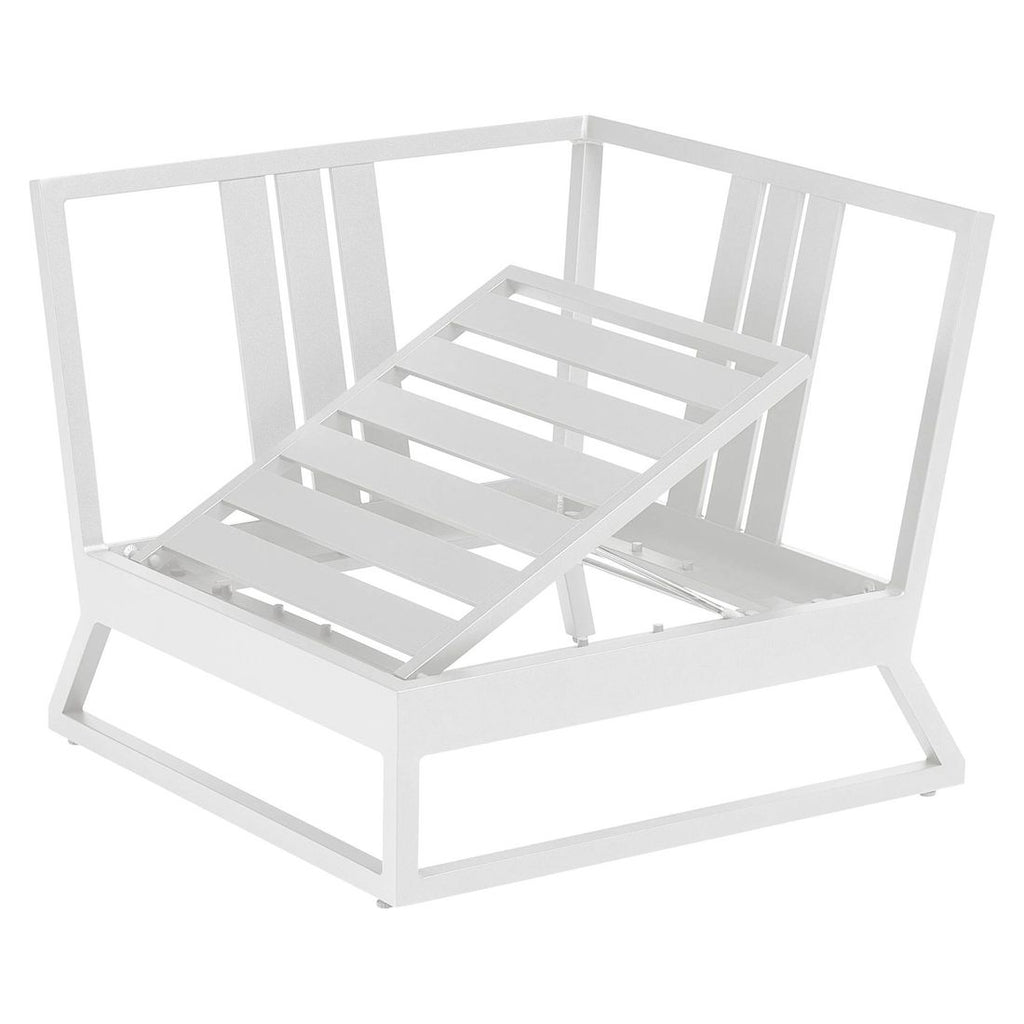 Sideprofil av Endemodul lounge Ocean Skid Platform aluminium/Sunbrella 83x83 cm