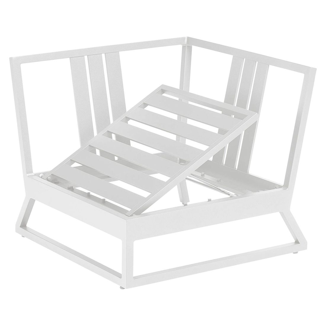 Sideprofil av Endemodul lounge Ocean Skid Platform aluminium/Sunbrella 83x83 cm