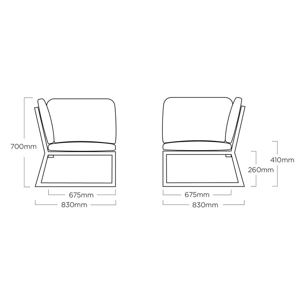Endemodul lounge Ocean Skid Platform aluminium i uterom