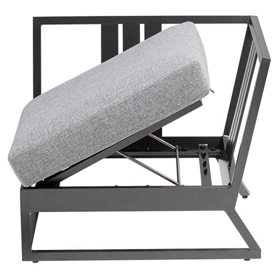 Endemodul lounge Ocean Skid Platform aluminium loungemodul i hage