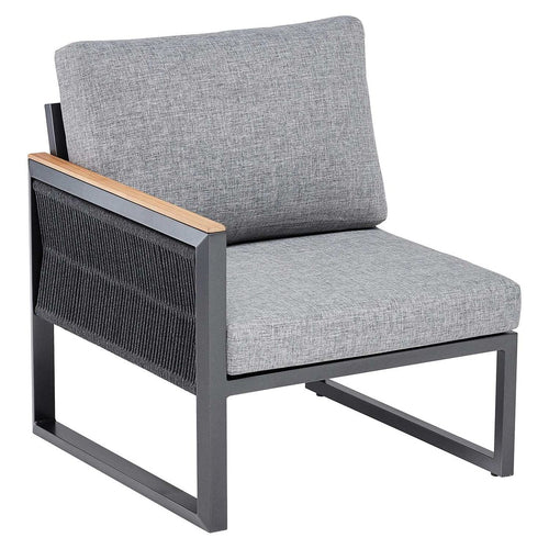 Endemodul lounge Ocean Skid venstre aluminium tau 73x73 cm bakside