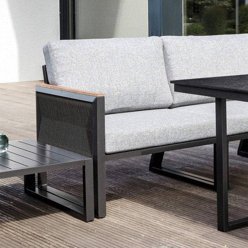 Endemodul lounge Ocean Skid venstre aluminium tau 73x73 cm forfra