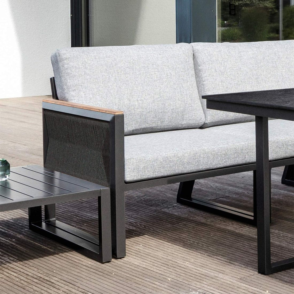 Endemodul lounge Ocean Skid venstre aluminium tau 73x73 cm forfra