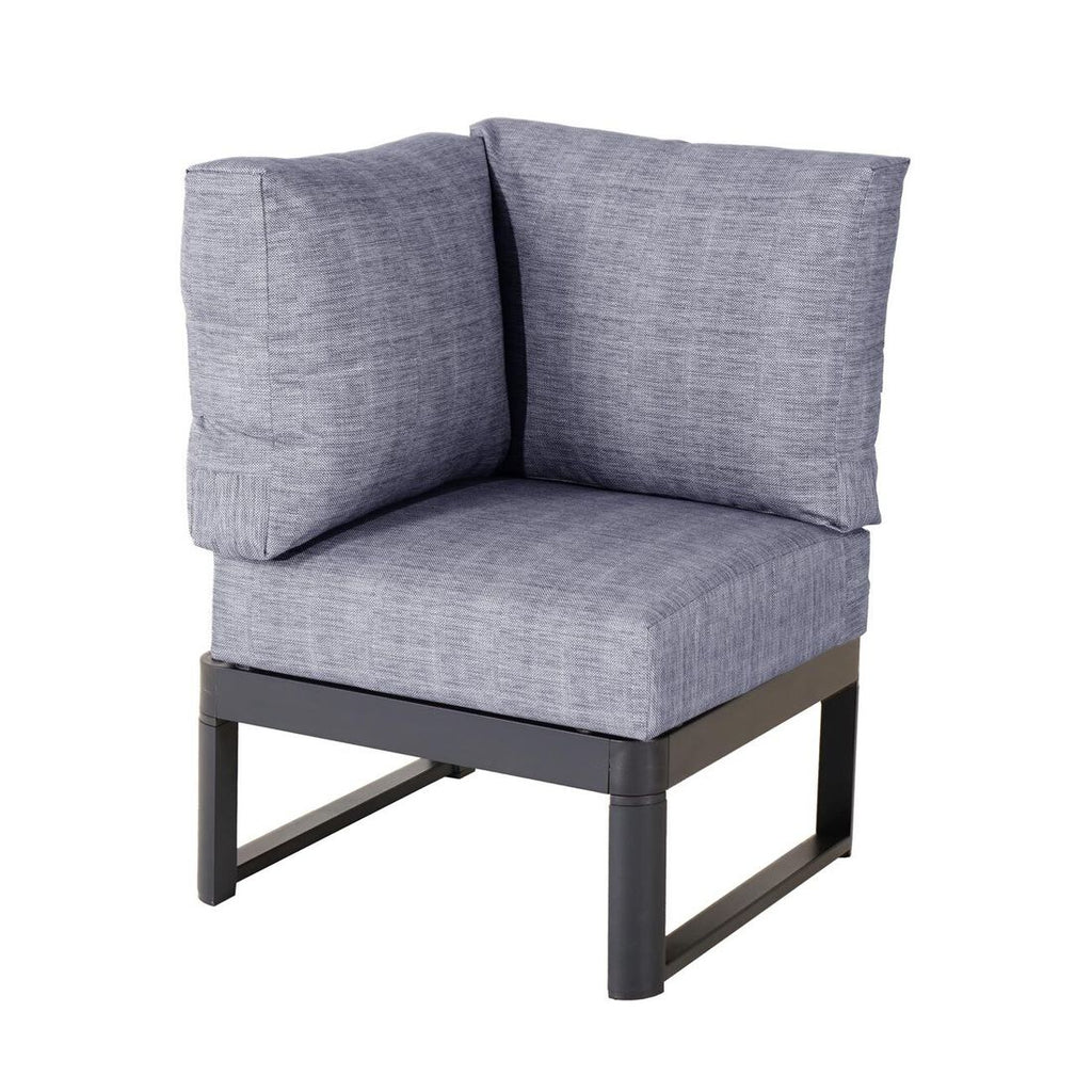Endemodul lounge Pandora aluminium/polyester 65x65 cm bakside detalj