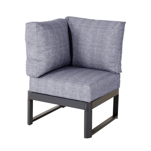 Endemodul lounge Pandora aluminium/polyester 65x65 cm bakside detalj