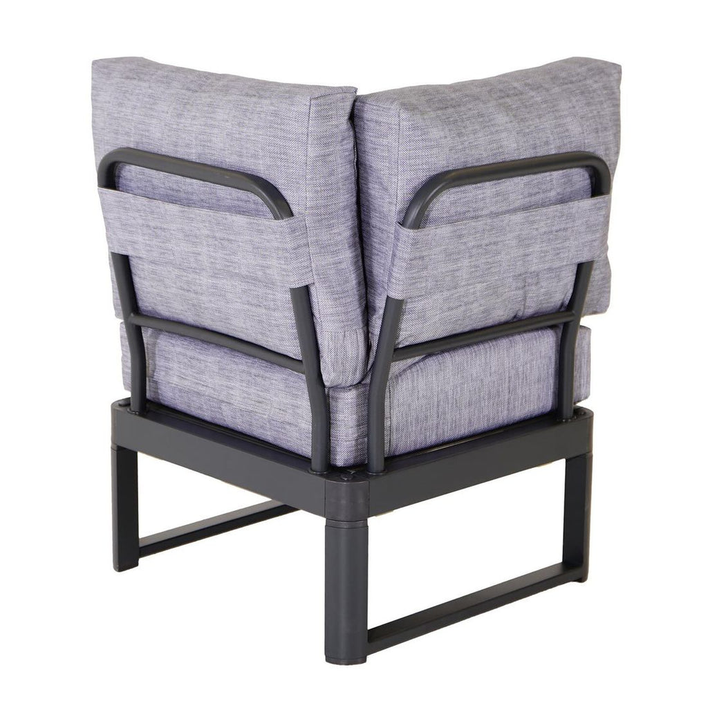 Nærbilde av stoff og aluminium på Endemodul lounge Pandora 65x65 cm