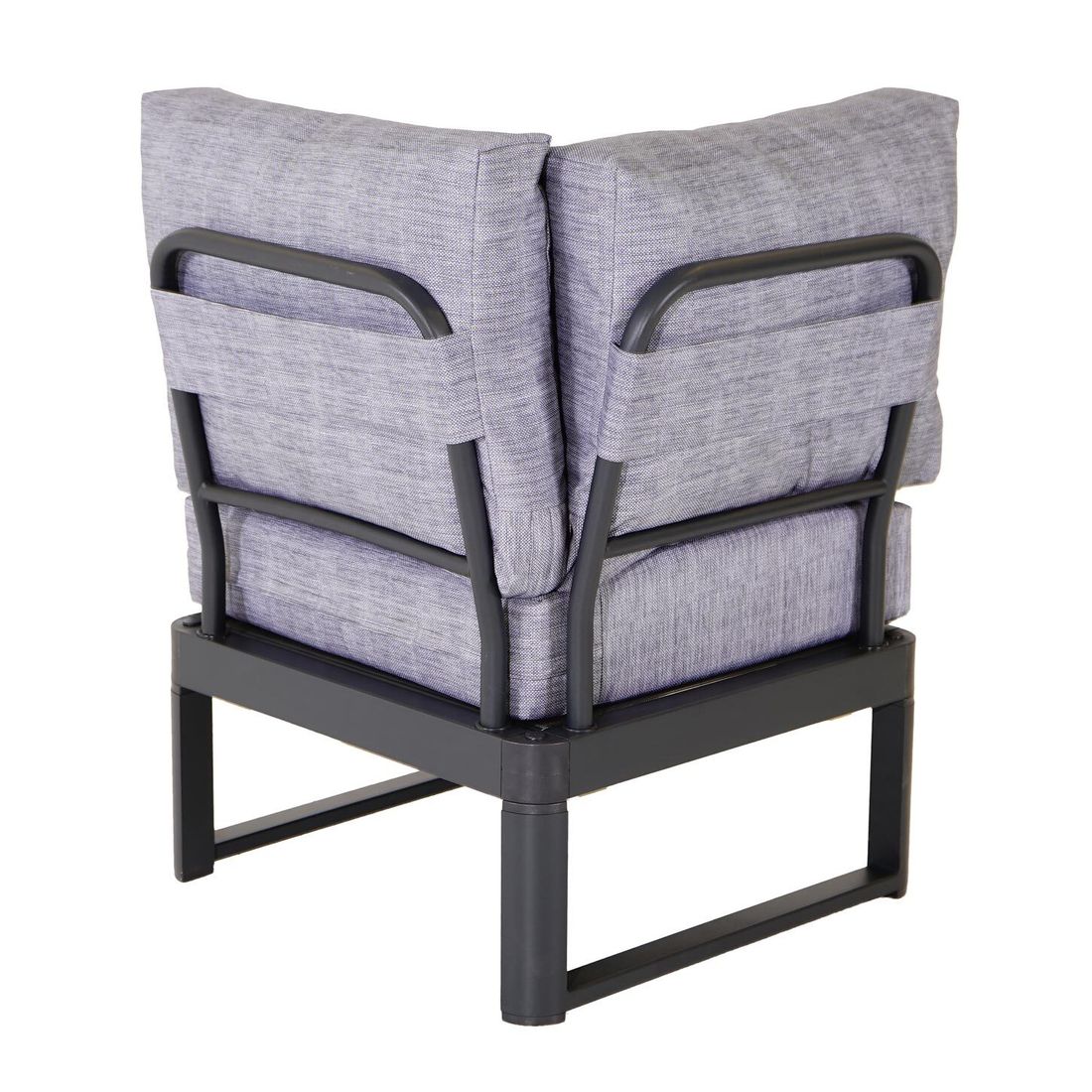 Nærbilde av stoff og aluminium på Endemodul lounge Pandora 65x65 cm