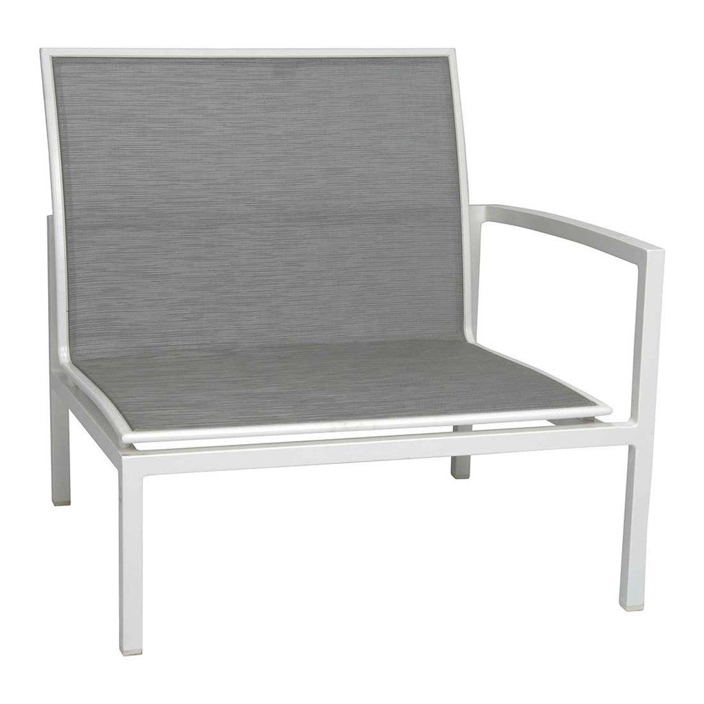 Endemodul lounge Skelby høyre aluminium/textilen sett forfra