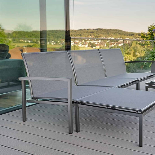 Endemodul lounge Skelby venstre aluminium/textilen 82x81 cm - Stern bakside