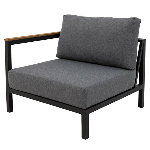 Endemodul lounge Sondrino aluminium/teak 90x90 cm forfra