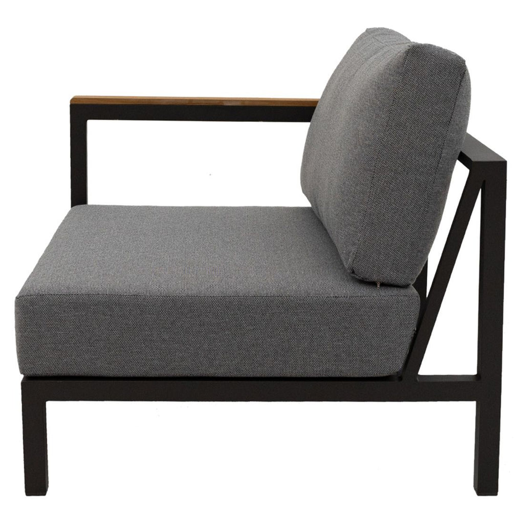 Endemodul lounge Sondrino aluminium/teak 90x90 cm bakside