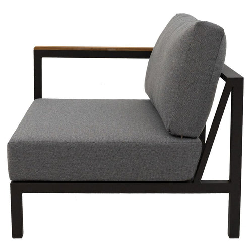 Endemodul lounge Sondrino aluminium/teak 90x90 cm bakside