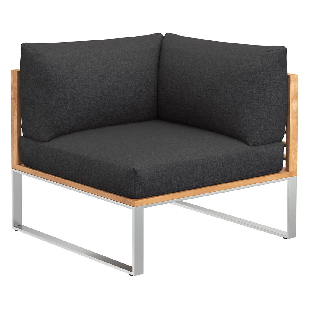 Endemodul lounge Sumba rustfritt stål/teak bakside