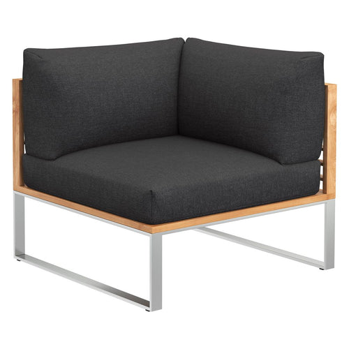 Endemodul lounge Sumba rustfritt stål/teak bakside