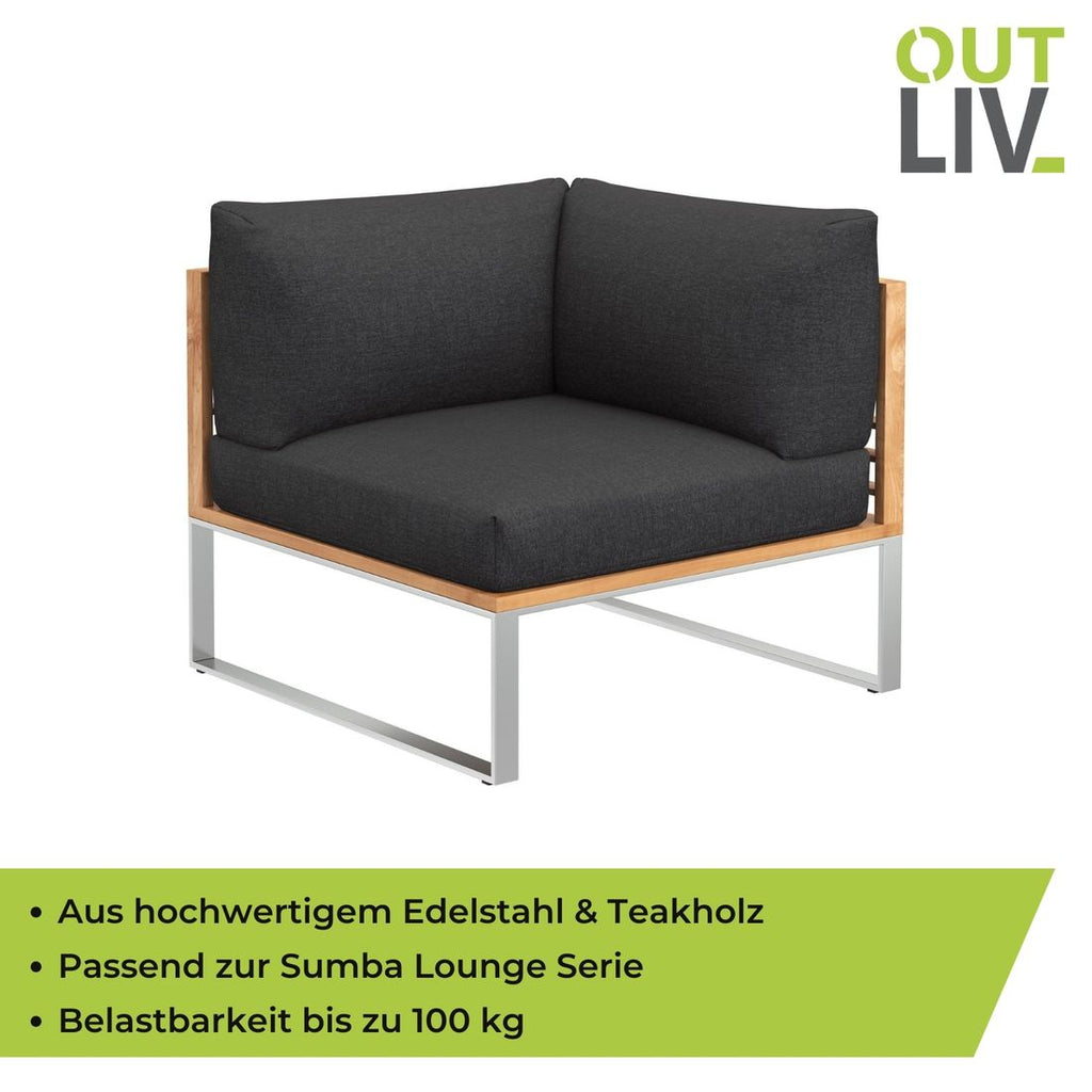 Oversikt av hele Endemodul lounge Sumba rustfritt stål/teak