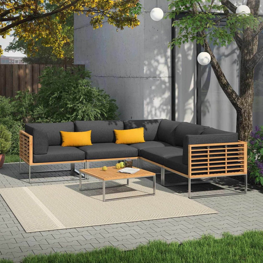 Endemodul lounge Sumba med pute i sort tekstil