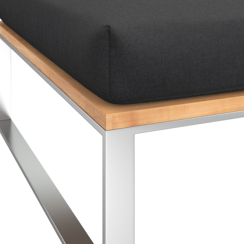 Sideprofil av Endemodul lounge Sumba rustfritt stål/teak
