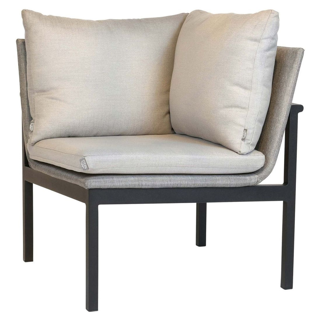 Endemodul lounge Tammo aluminium/textilen 75x75 cm forfra