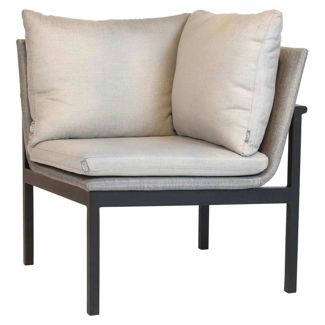 Endemodul lounge Tammo aluminium/textilen 75x75 cm forfra