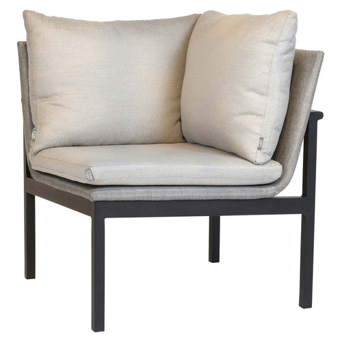 Endemodul lounge Tammo aluminium/textilen 75x75 cm forfra